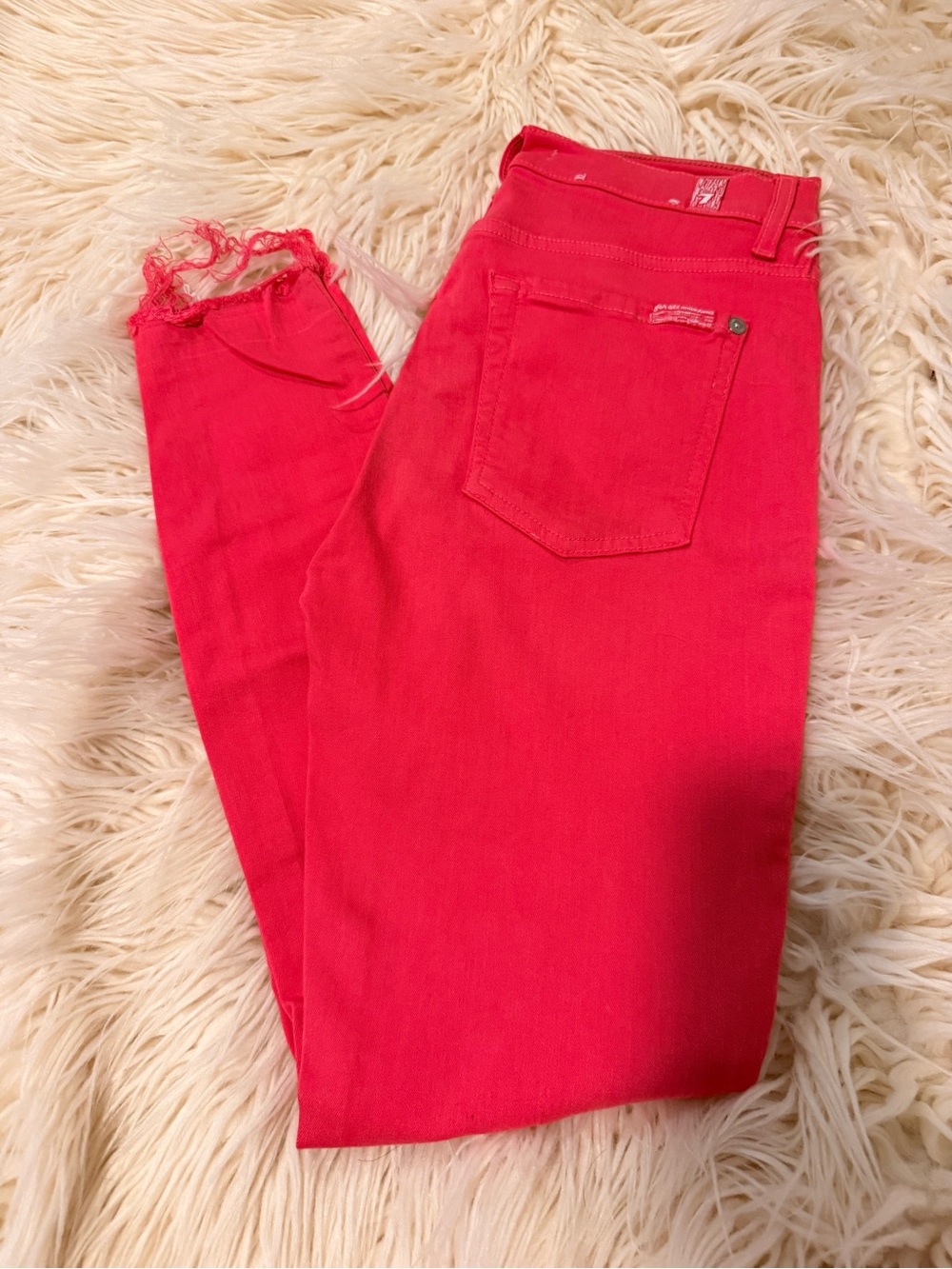 7 for all Mankind Hot Pink Denim Size 27